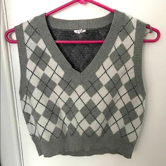 Grey argyle garage sweater vest - Picture 1 of 2